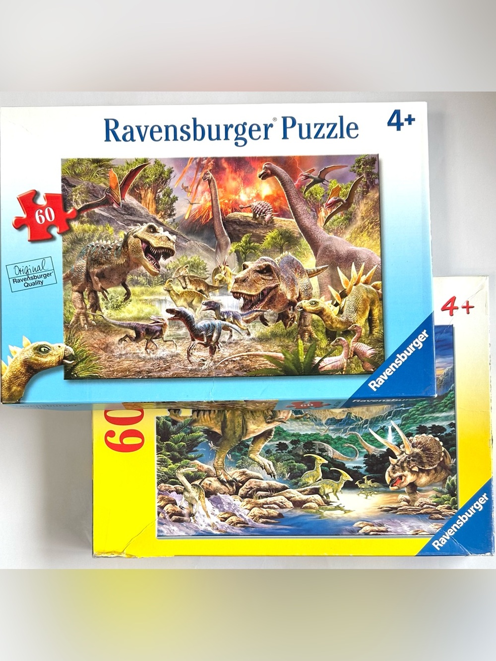 Ravensburger 60 piece Dinosaur Puzzles, One Has FLAWS